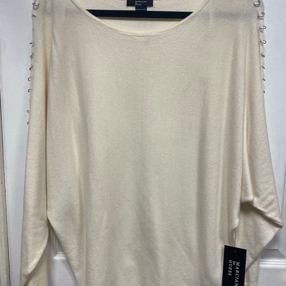 GUESS by Marciano Frosted White Sweater Top